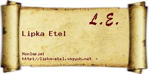 Lipka Etel névjegykártya